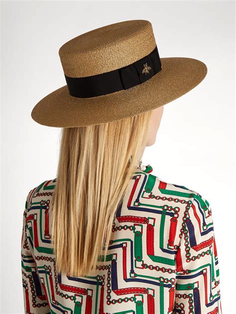 gucci straw hat womens